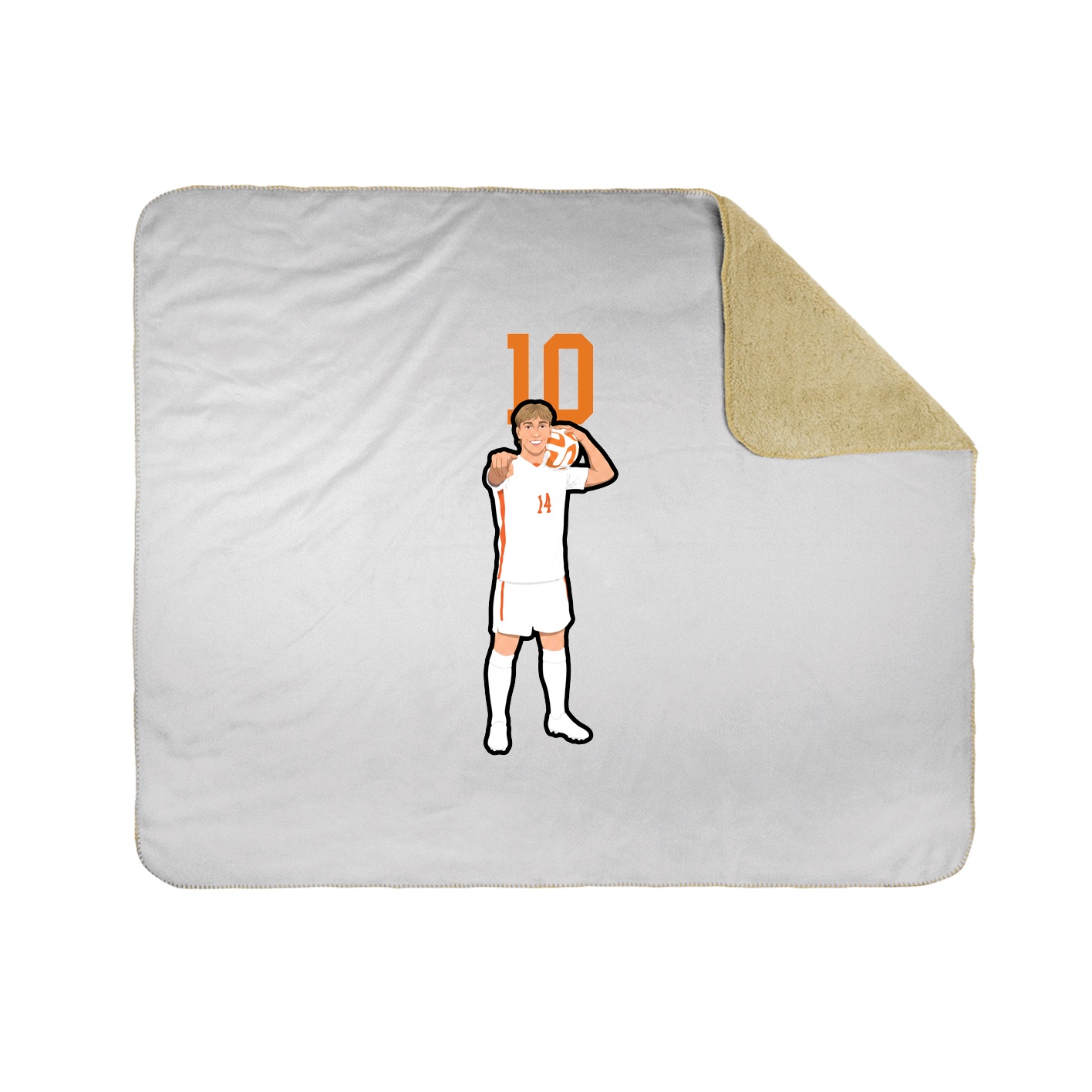 Throw Blanket — Number Top in White