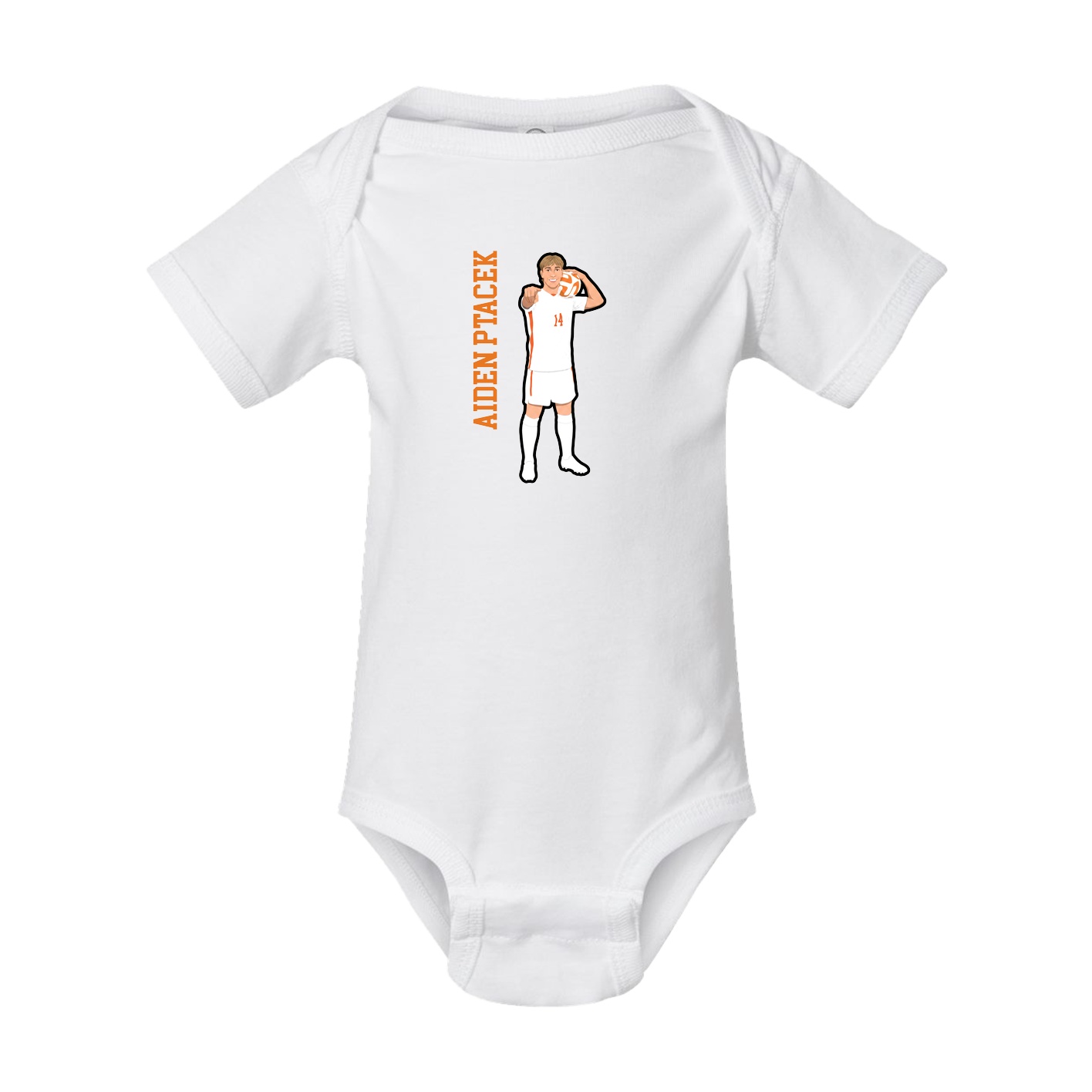 Baby Onesie — Name Vertical in White