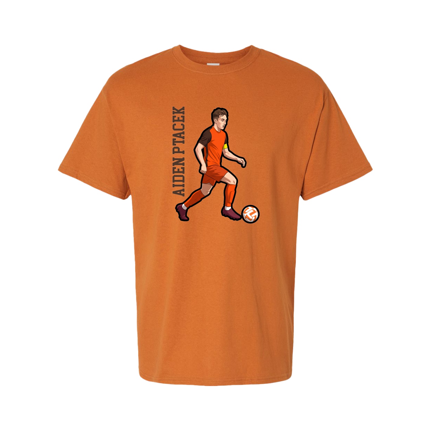 Tee — Name Vertical in Orange