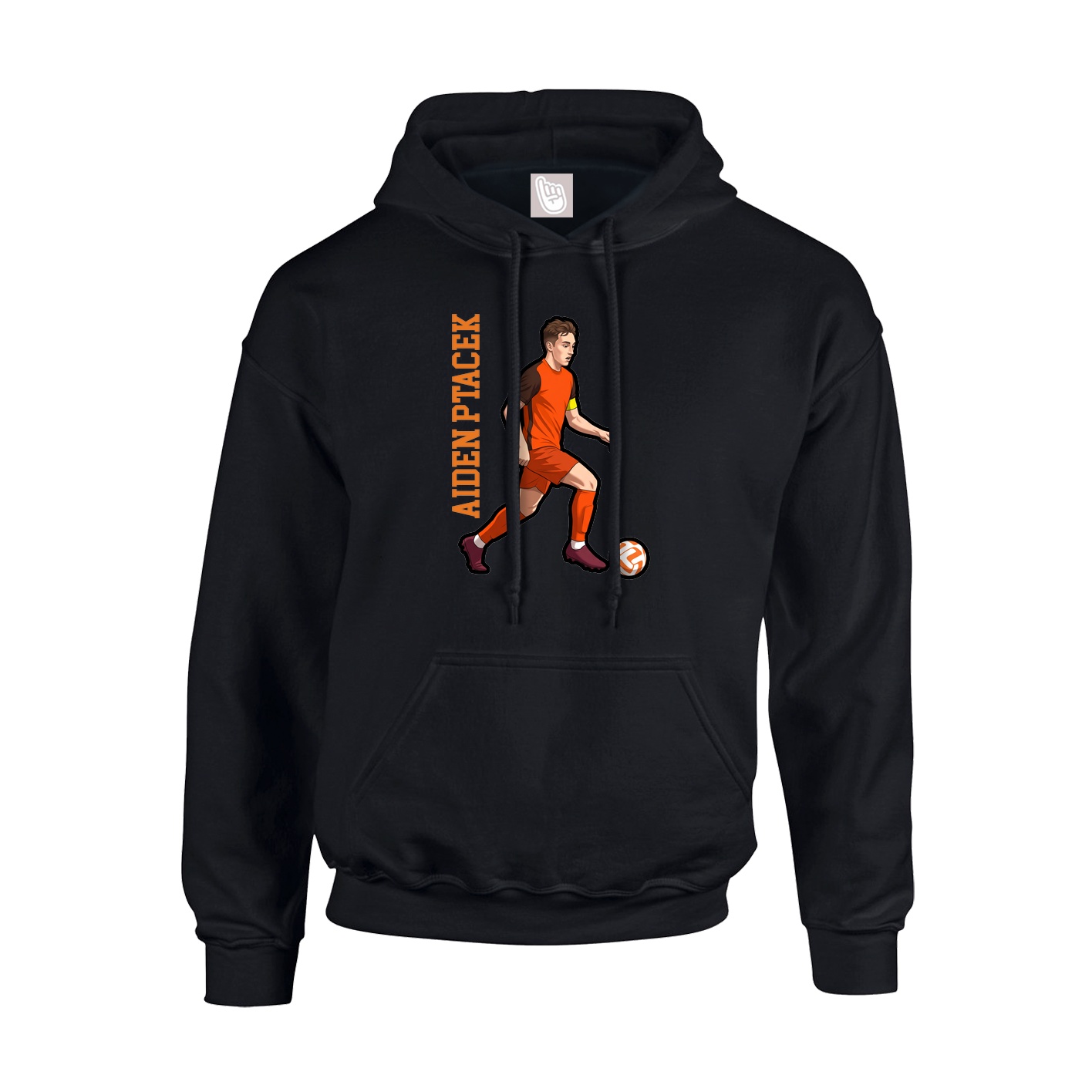 Youth Hoodie — Name Vertical in Black