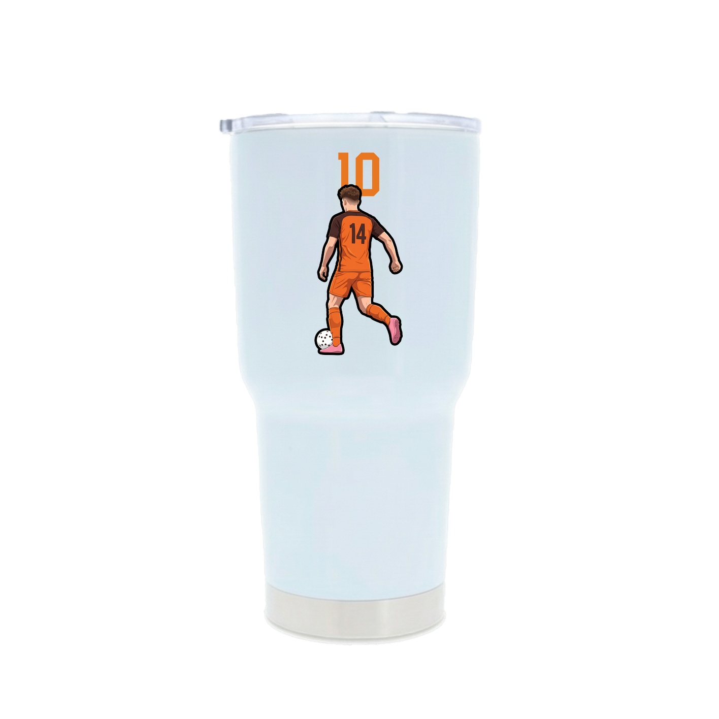 30oz Stainless Steel Tumbler — Number Top in White