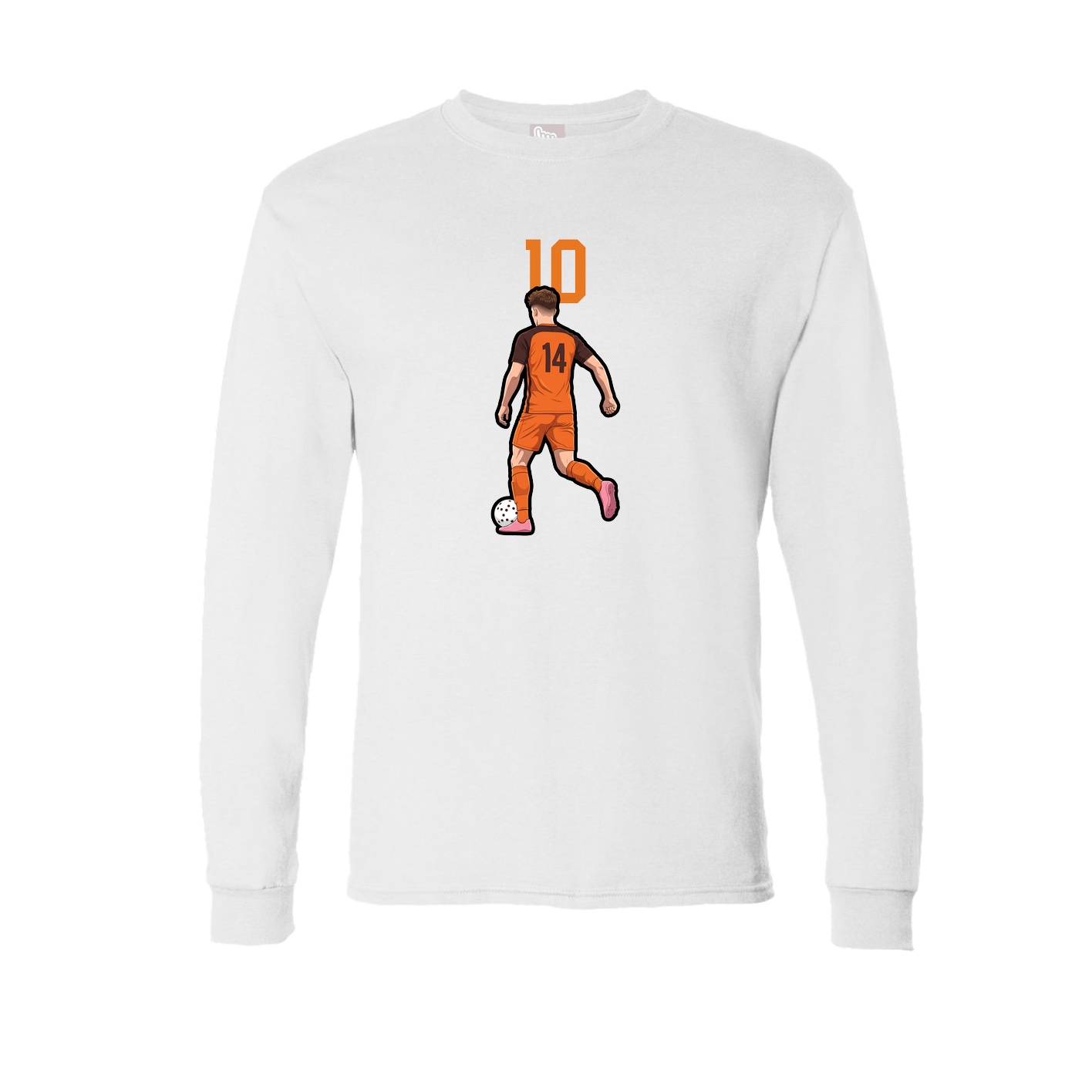 Long Sleeve Tee — Number Top in White