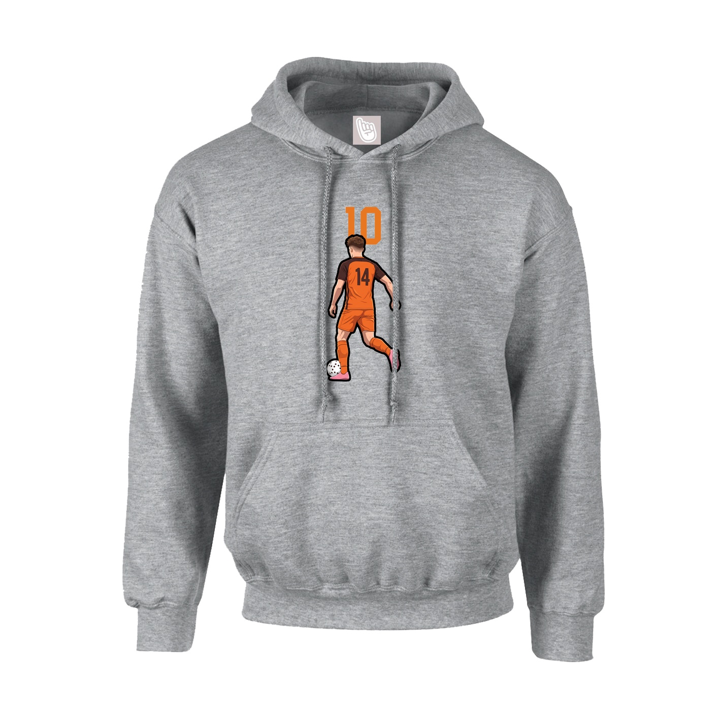 Hoodie — Number Top in Grey