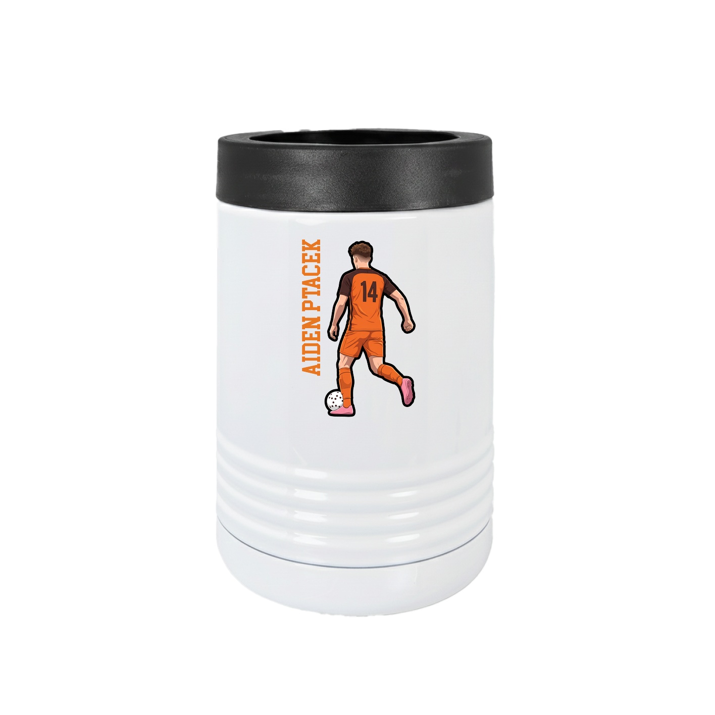 Beverage Holder — Name Vertical in White