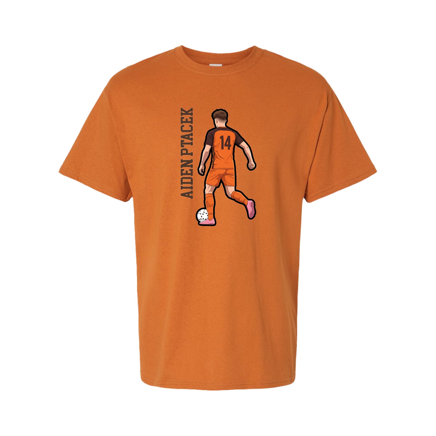Tee — Name Vertical in Orange