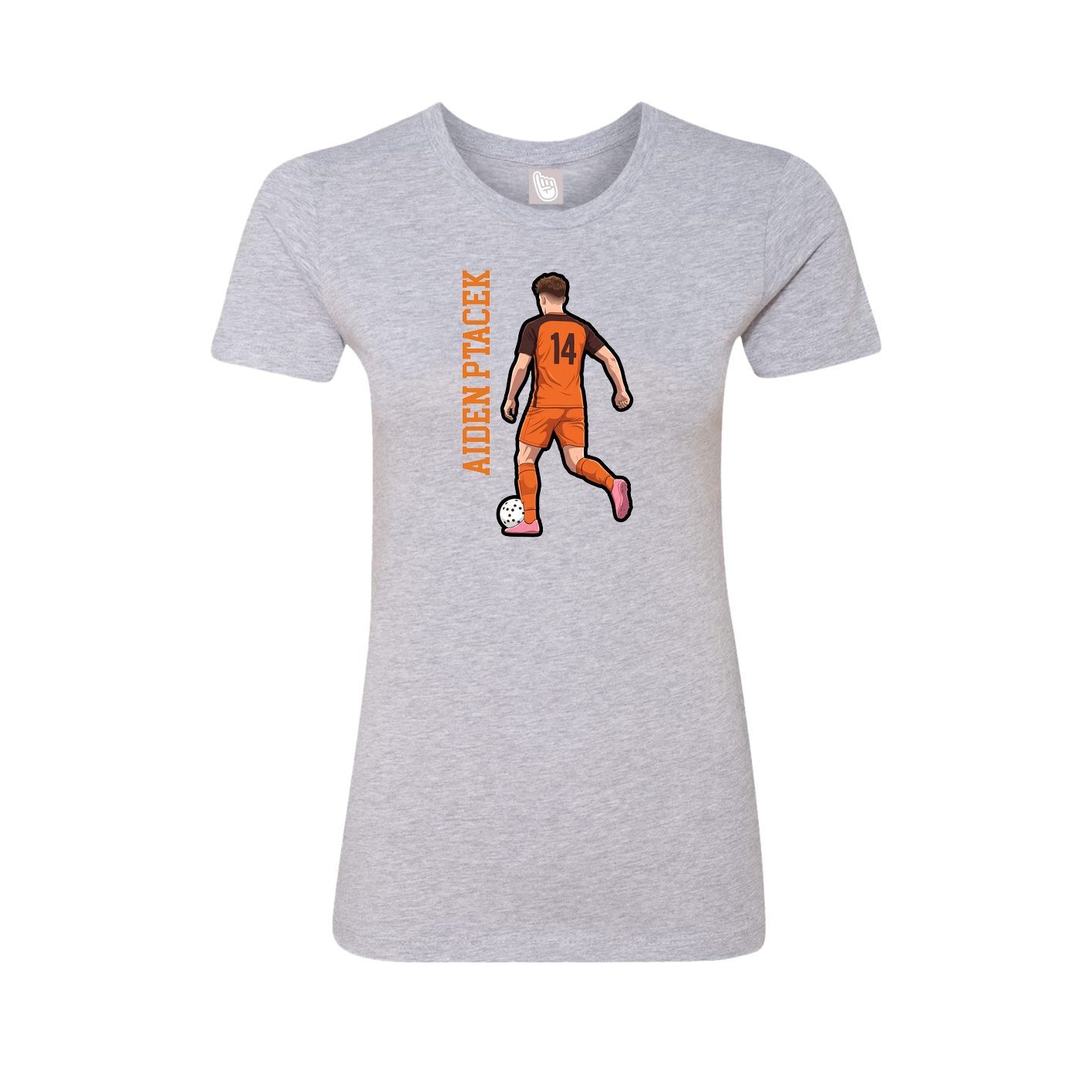Womens Tee — Name Vertical in Grey