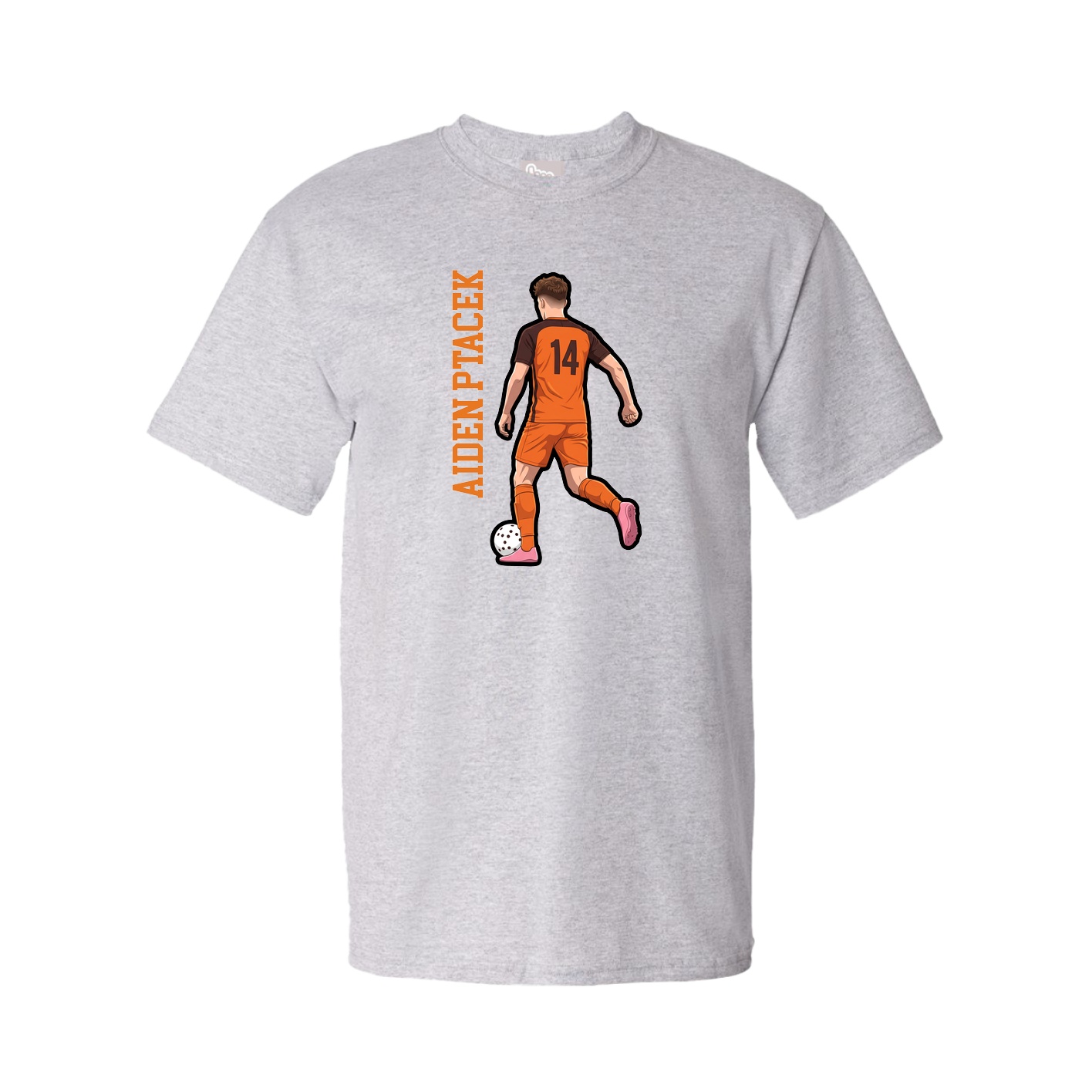 Youth Tee — Name Vertical in Grey