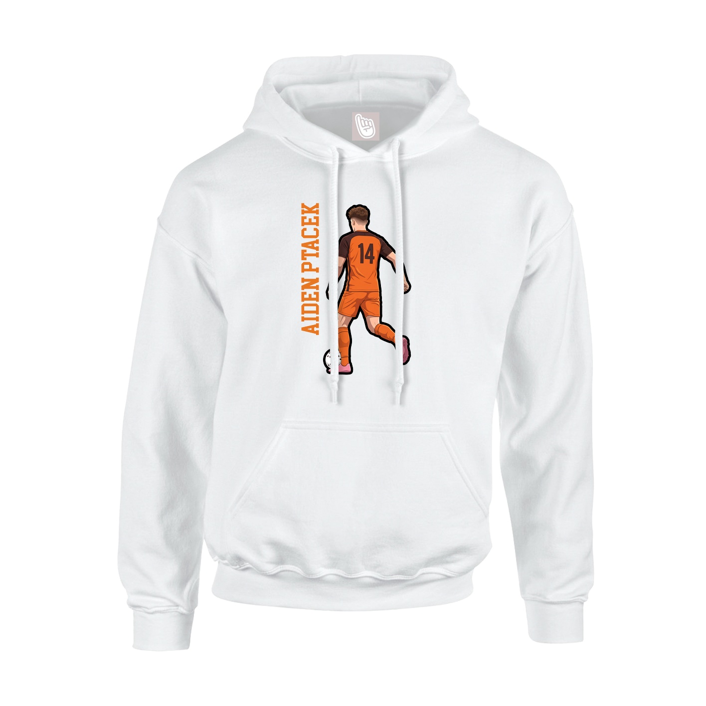 Hoodie — Name Vertical in White