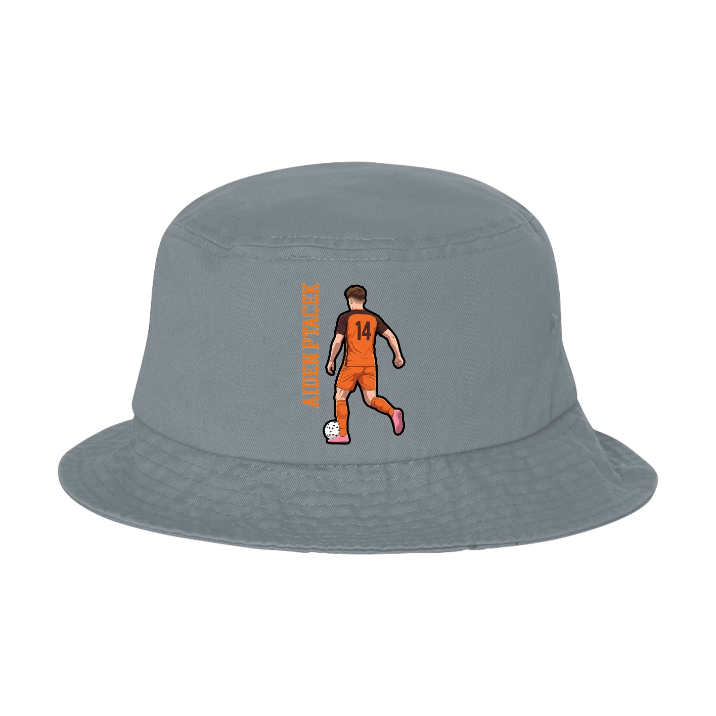 Bucket Cap — Name Vertical in Grey