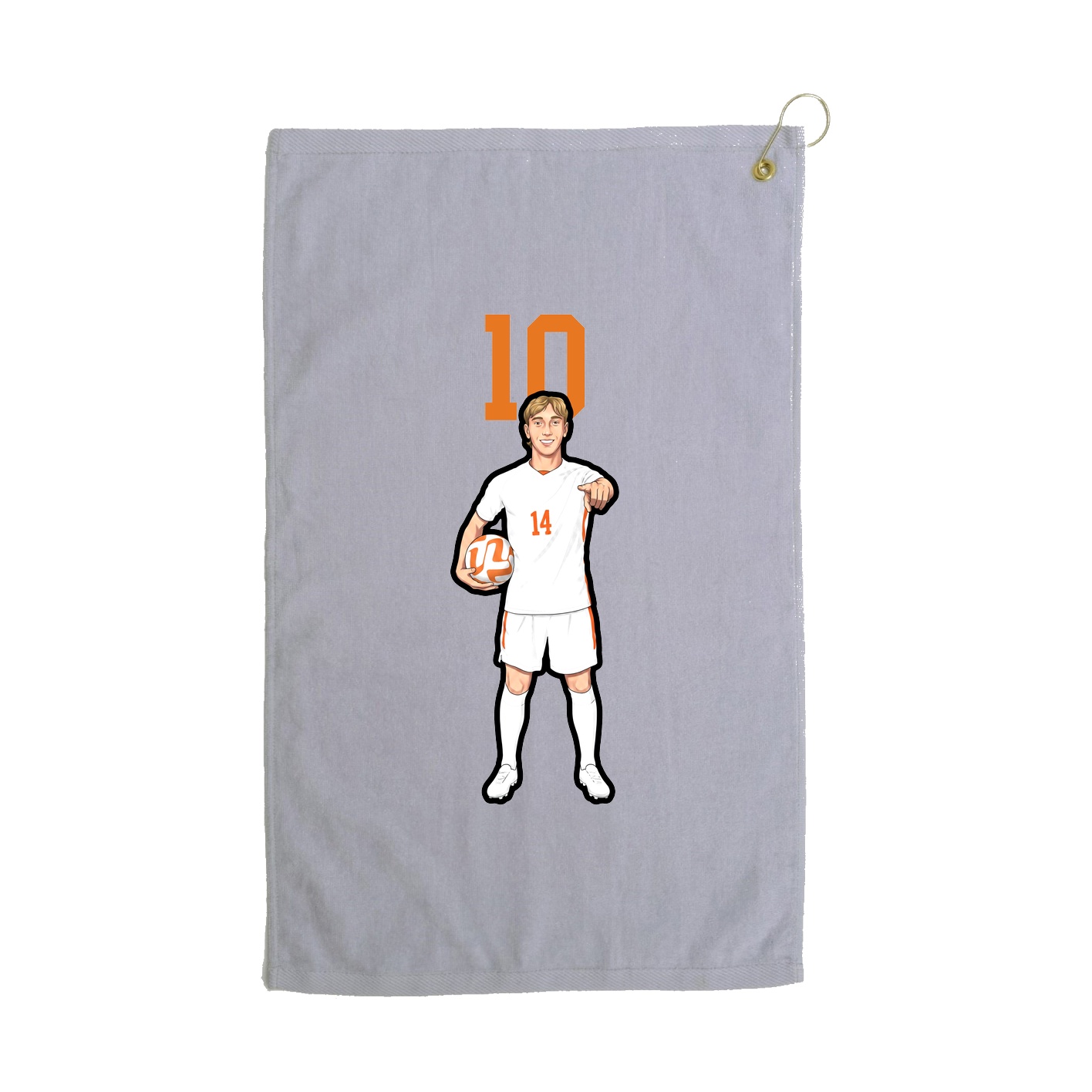 Golf Towel — Number Top in Grey