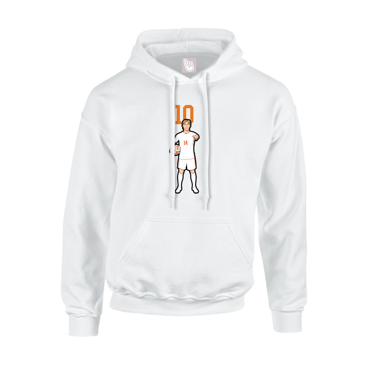 Hoodie — Number Top in White