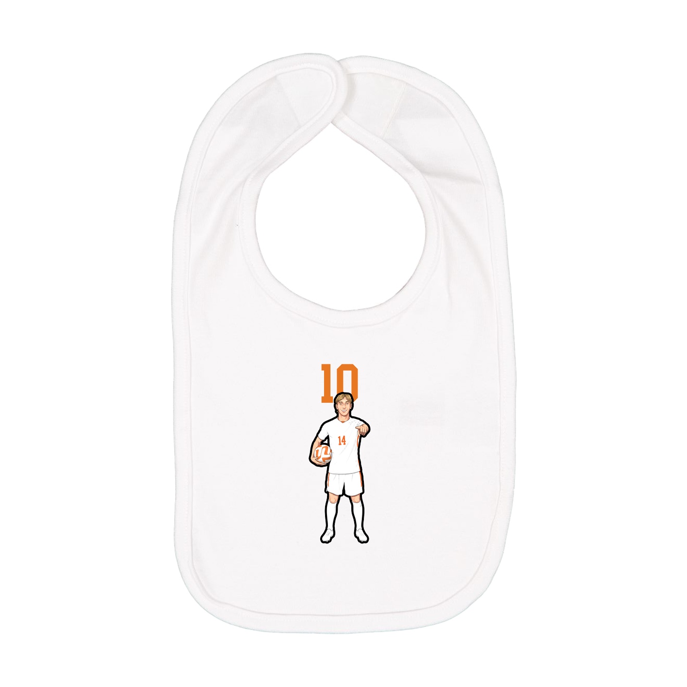 Infant Bib — Number Top in White