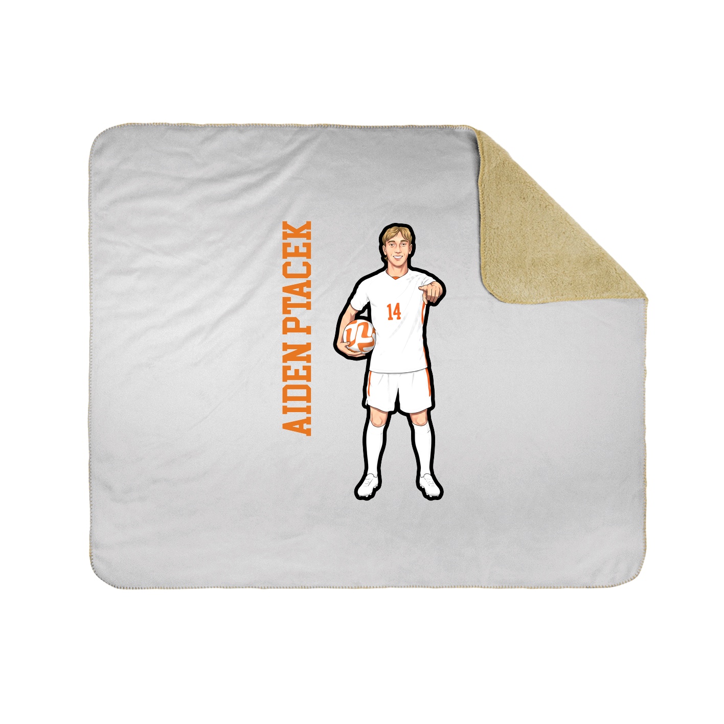 Throw Blanket — Name Vertical in White
