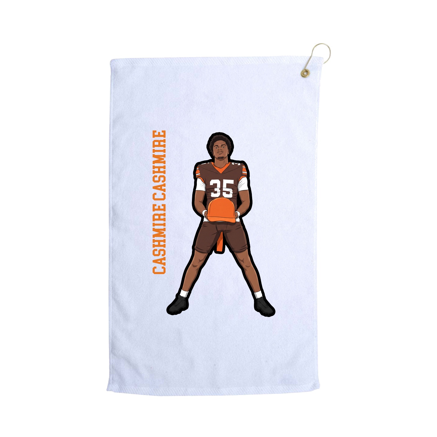 Golf Towel — Name Vertical in White