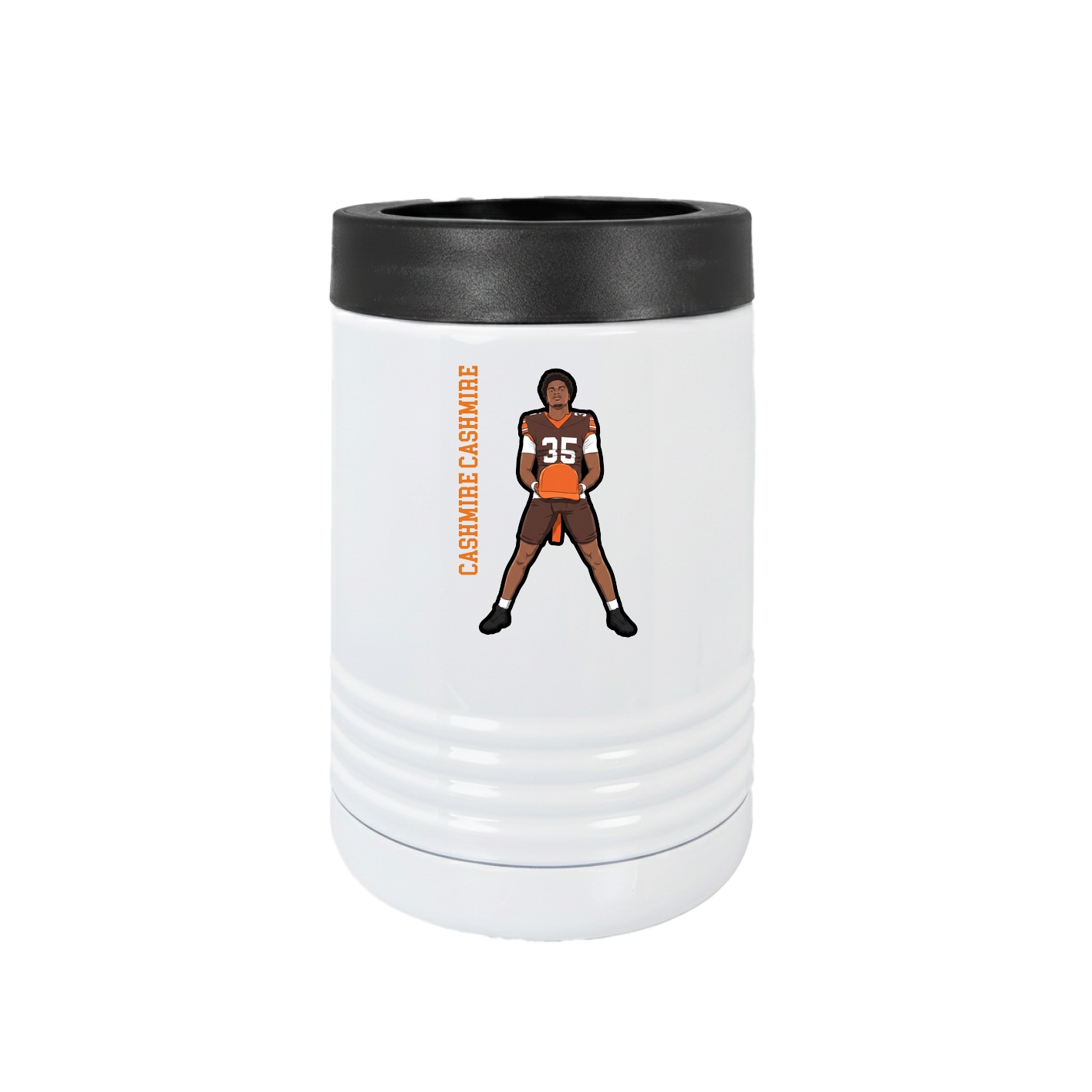 Beverage Holder — Name Vertical in White