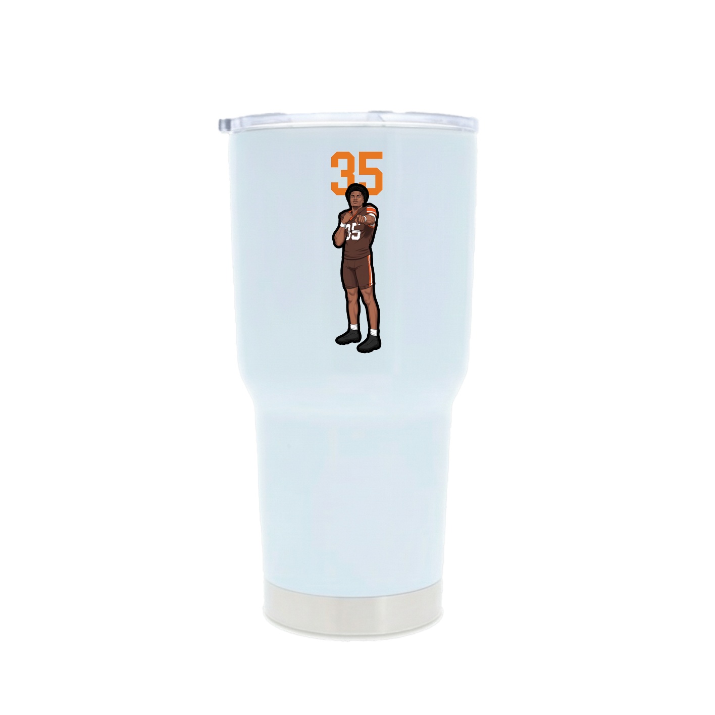 30oz Stainless Steel Tumbler — Number Top in White