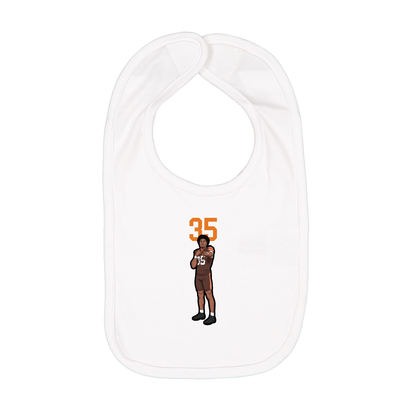 Infant Bib — Number Top in White