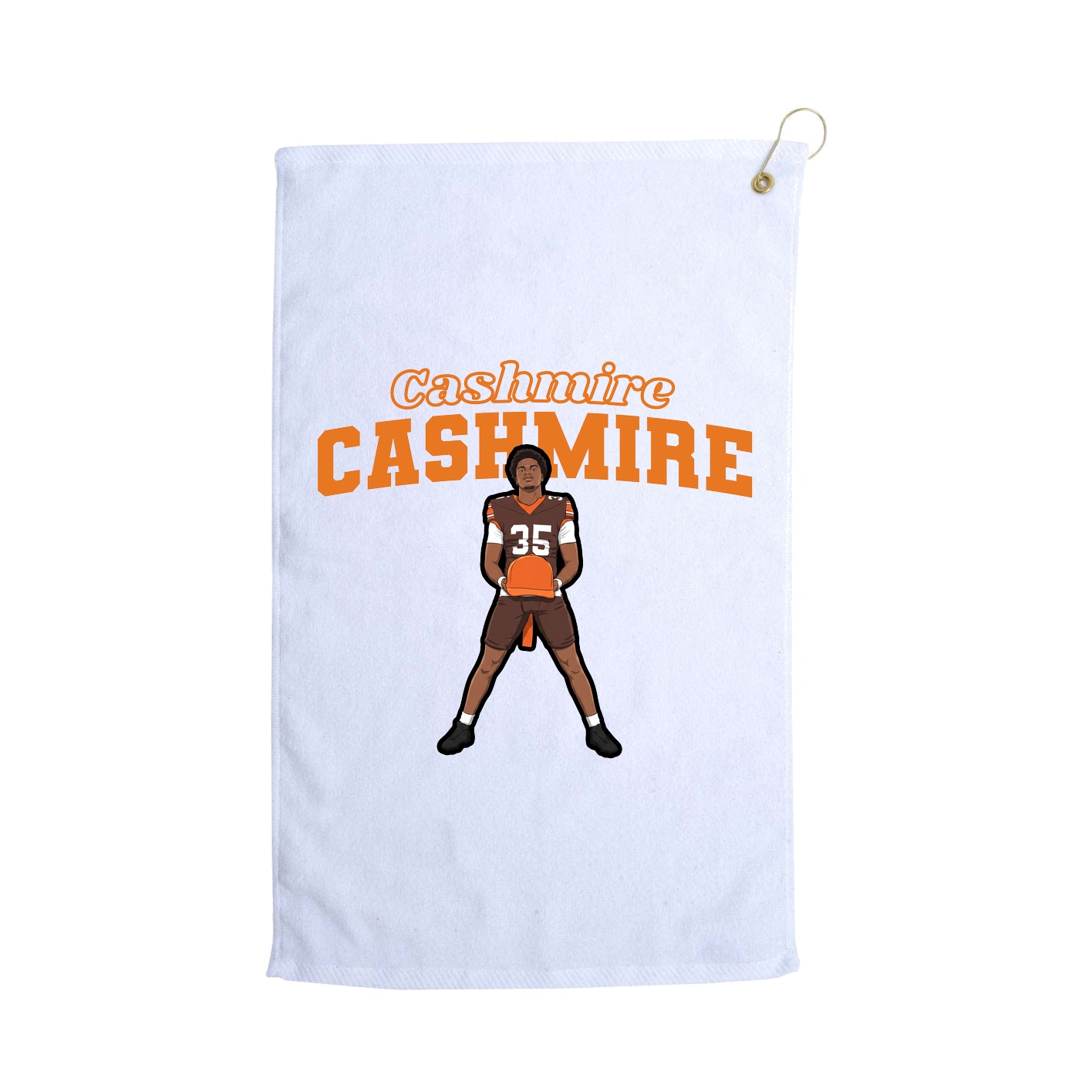 Golf Towel — Name Arch in White
