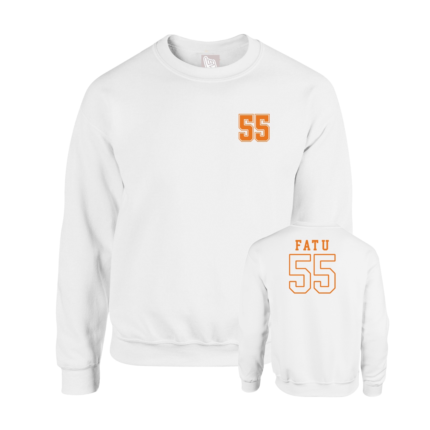 Fleece Crew — Chest Back in White