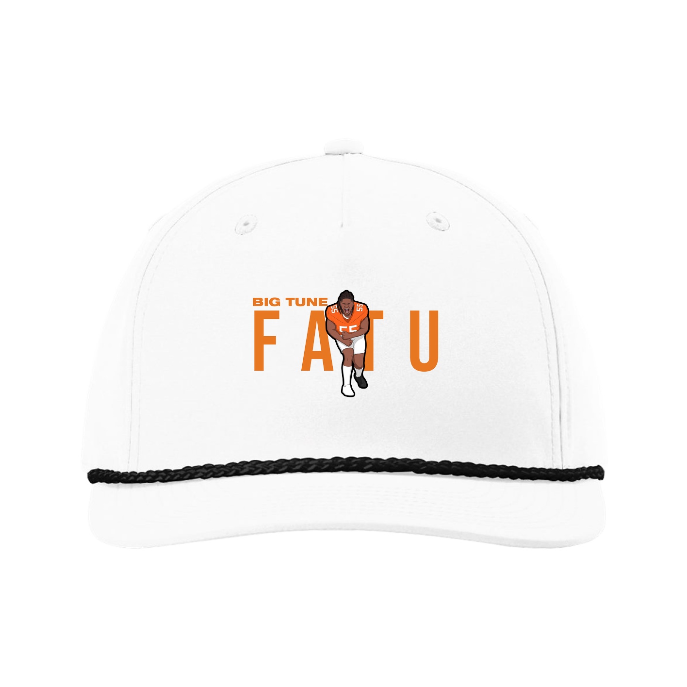 Five-Panel Classic Rope Cap — Player Name in White