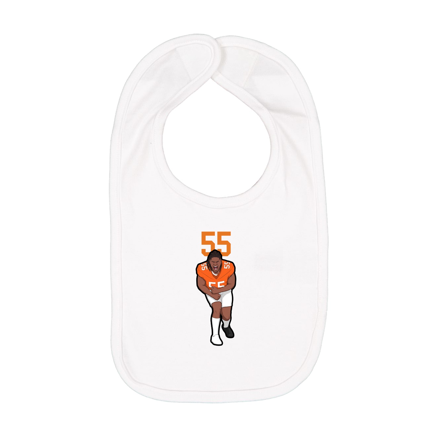 Infant Bib — Number Top in White
