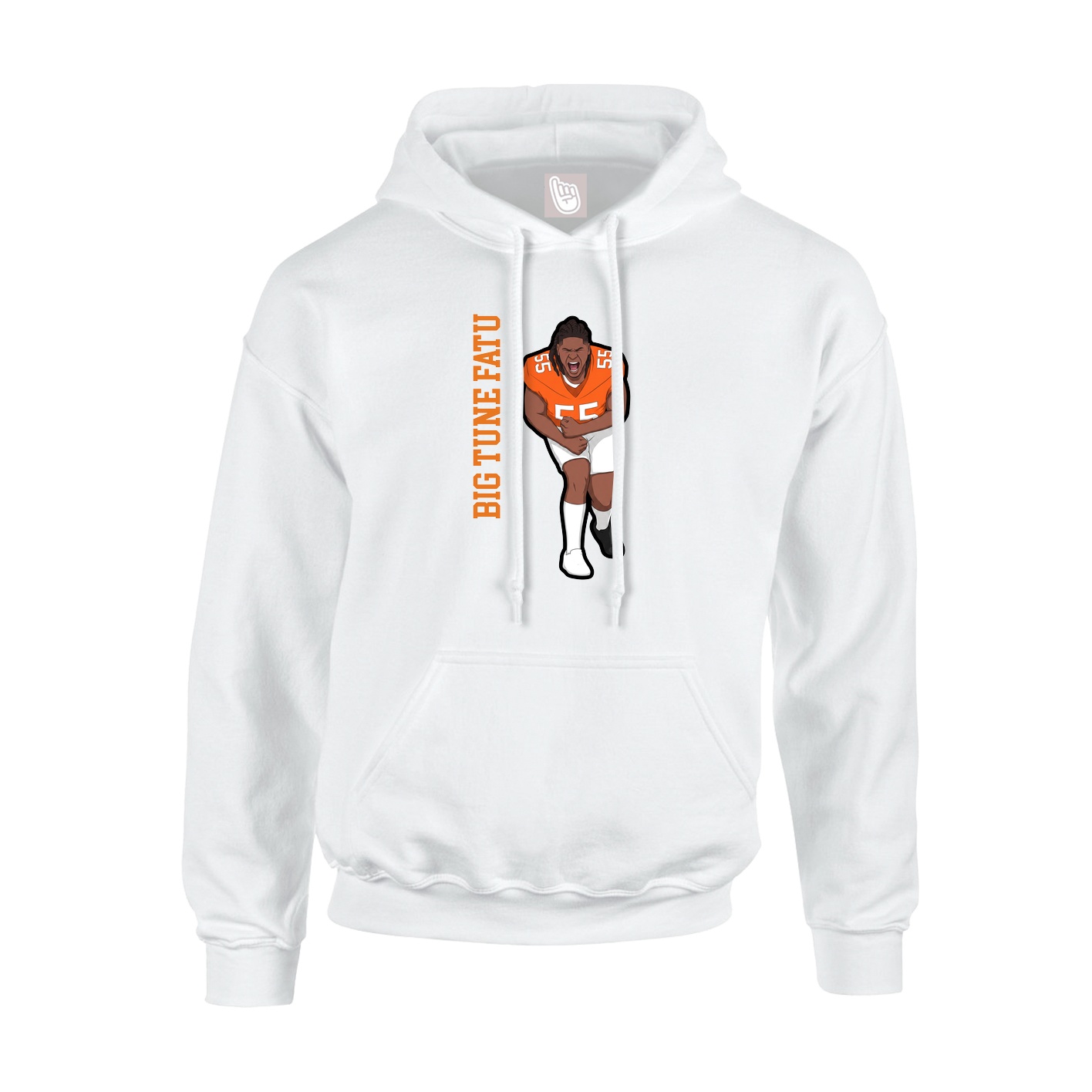 Youth Hoodie — Name Vertical in White