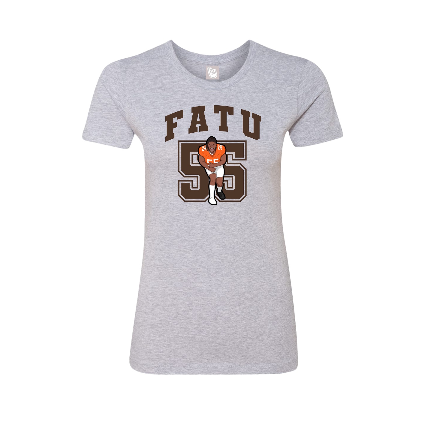 Fitted Women's Tee — Number in Grey