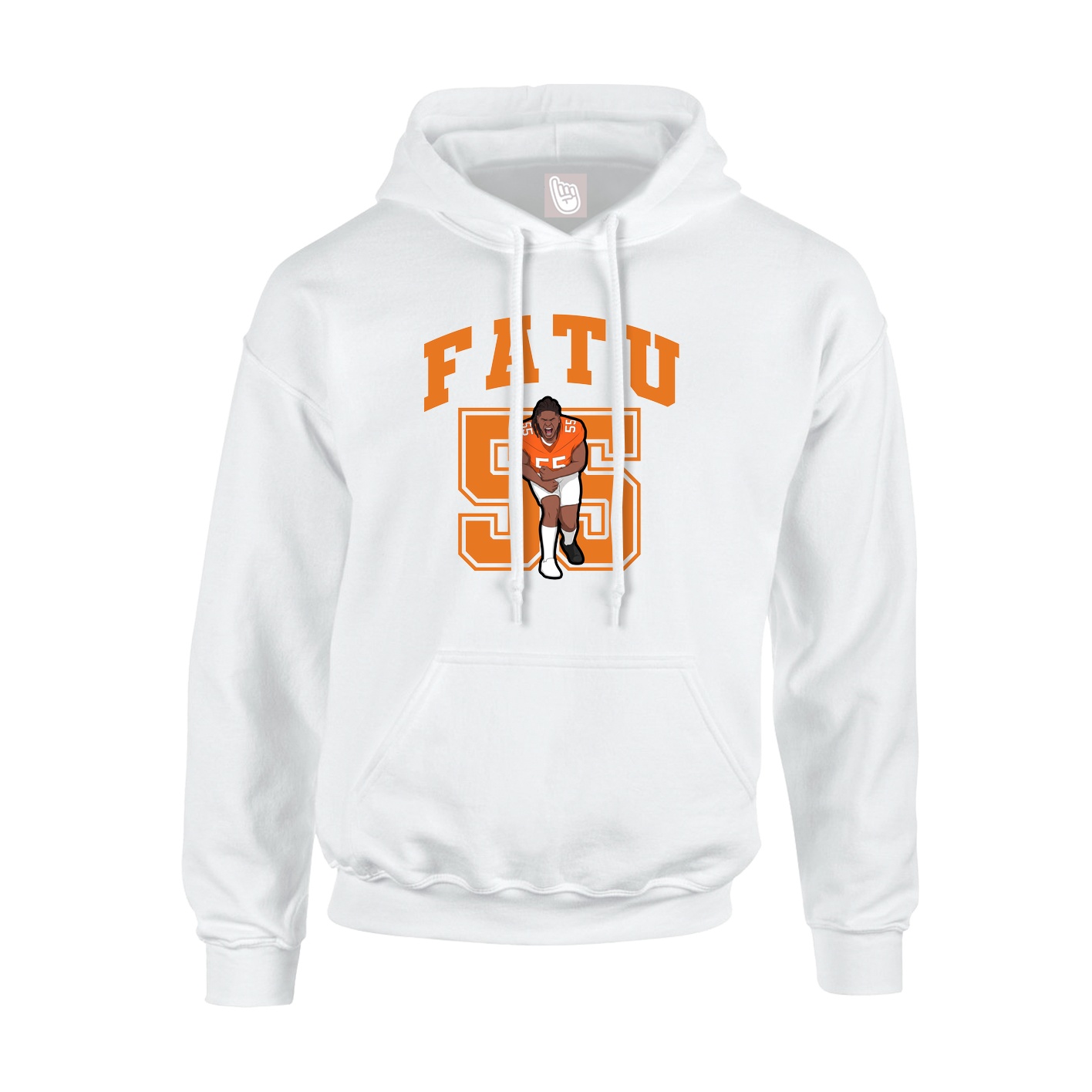 Hoodie — Number in White