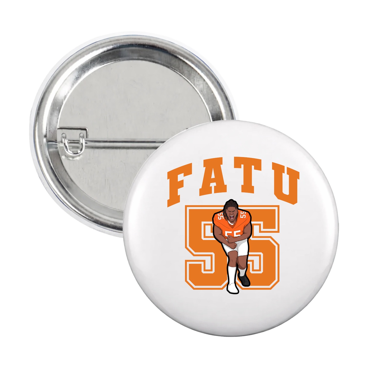 Game Day Button — Number in White