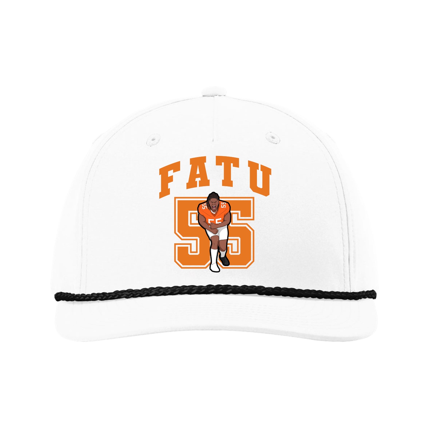 Five-Panel Classic Rope Cap — Number in White