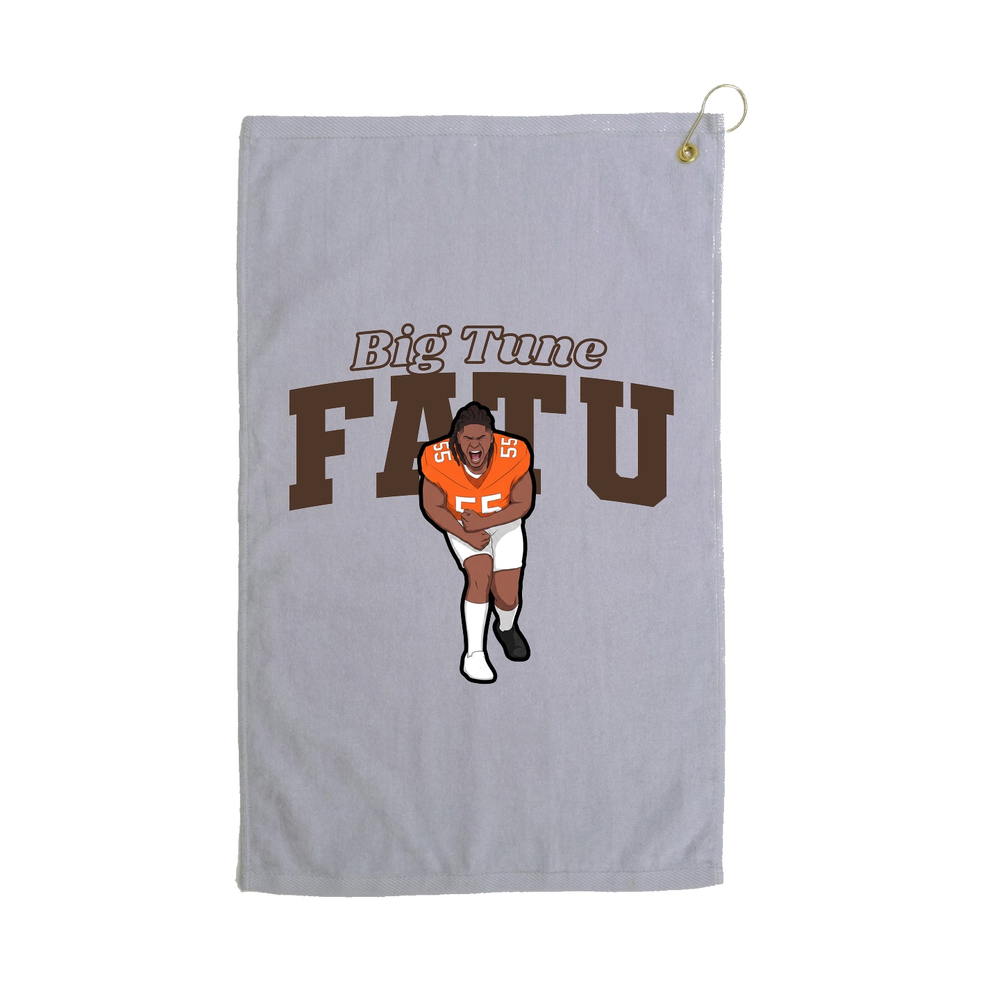 Golf Towel — Name Arch in Grey