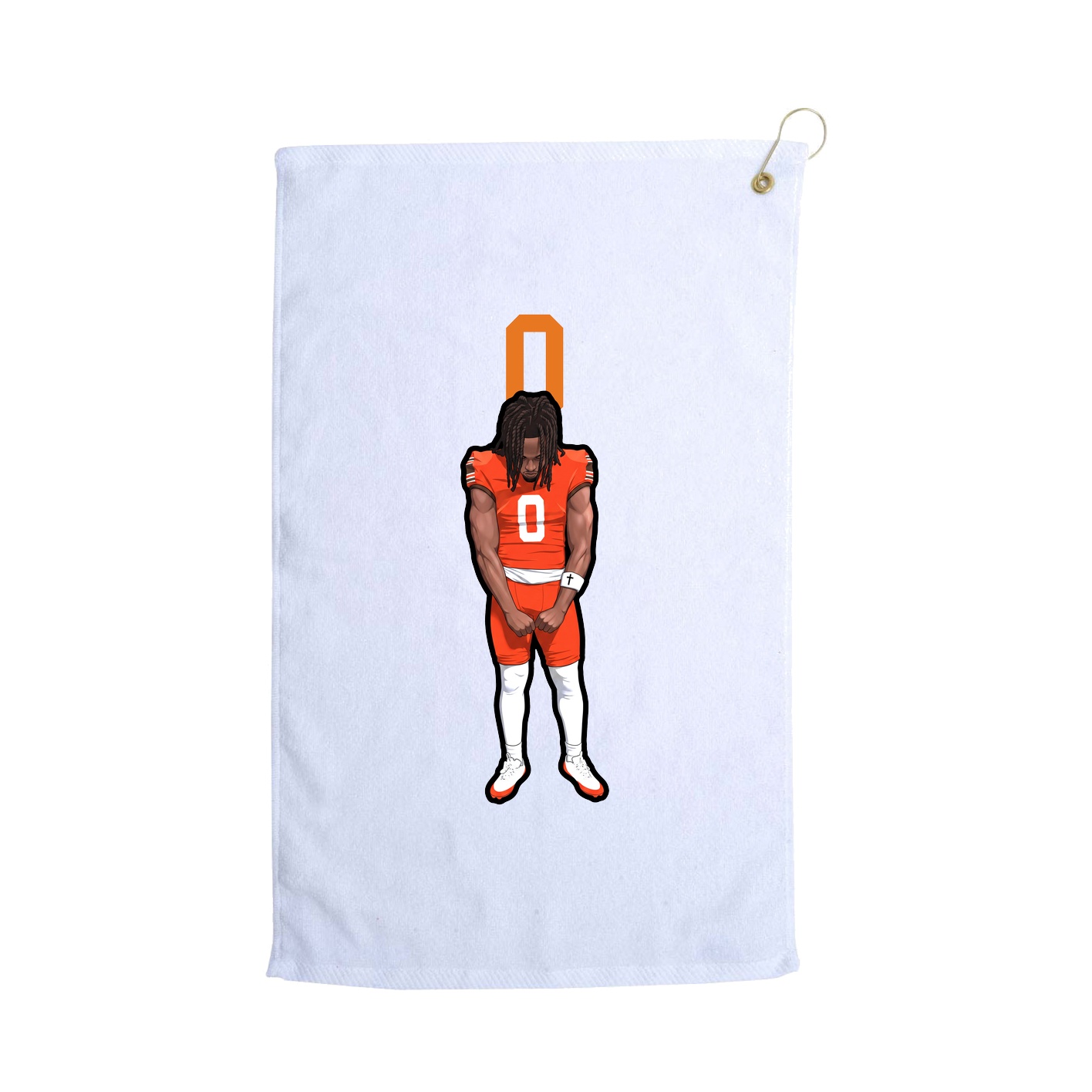 Golf Towel — Number Top in White