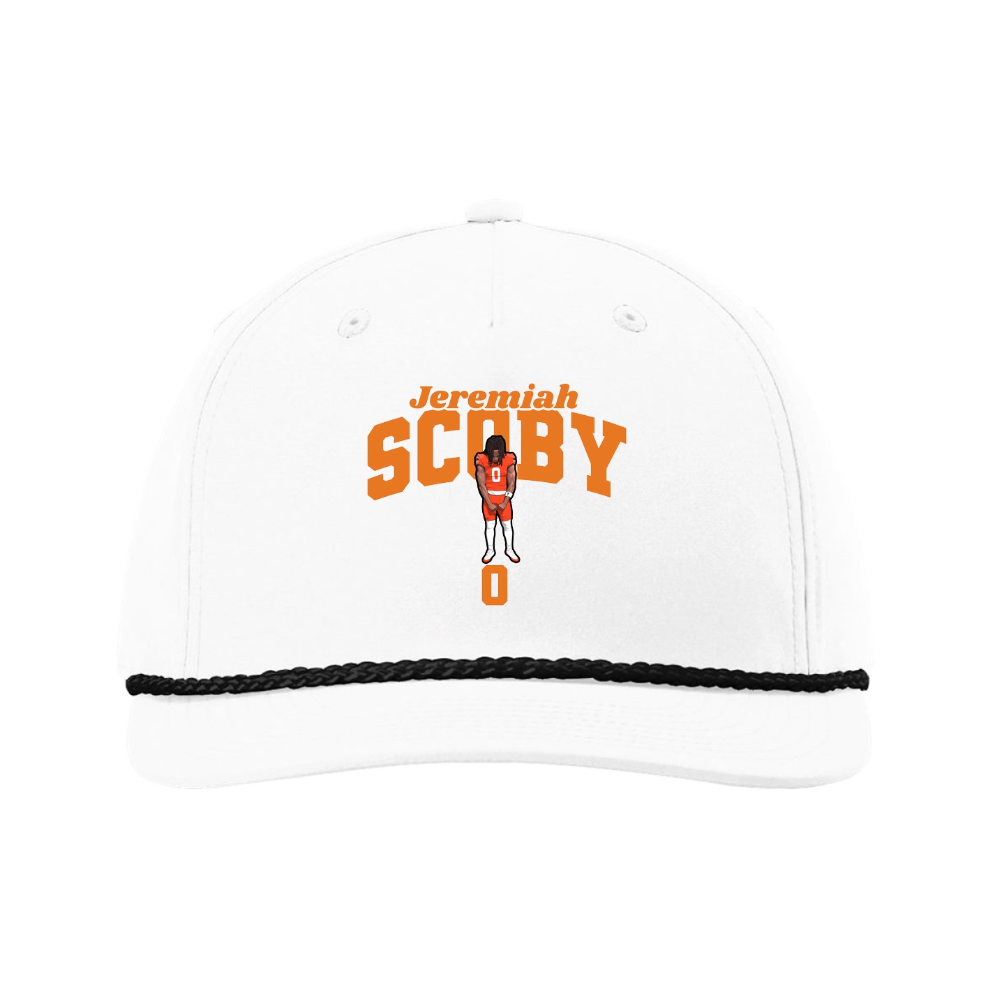 Five-Panel Classic Rope Cap — Signature Arch in White