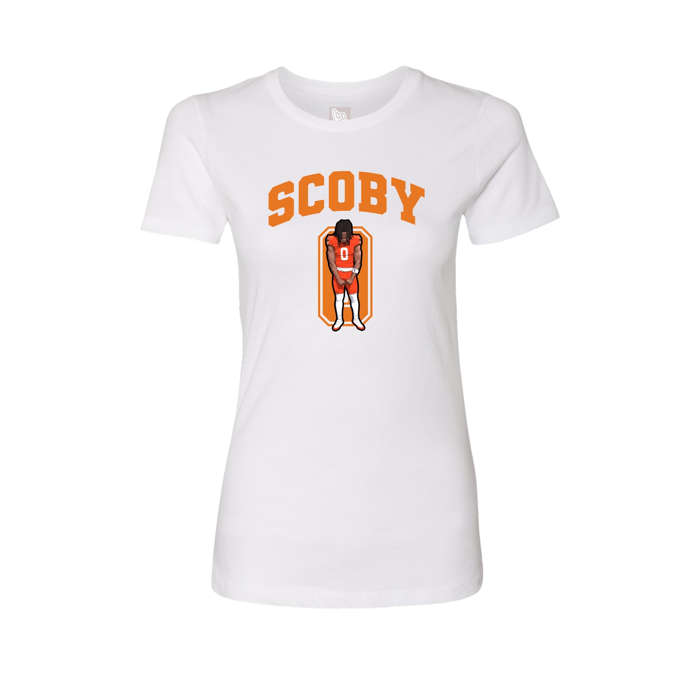 Fitted Women's Tee — Number in White