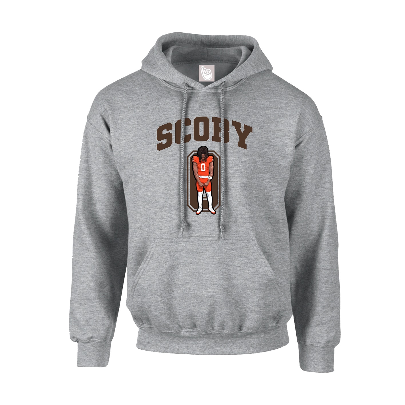Youth Hoodie — Number in Grey