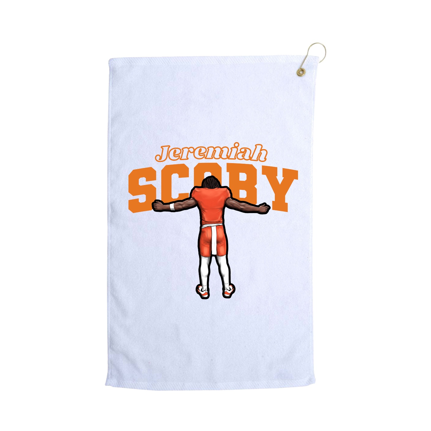 Golf Towel — Name Arch in White