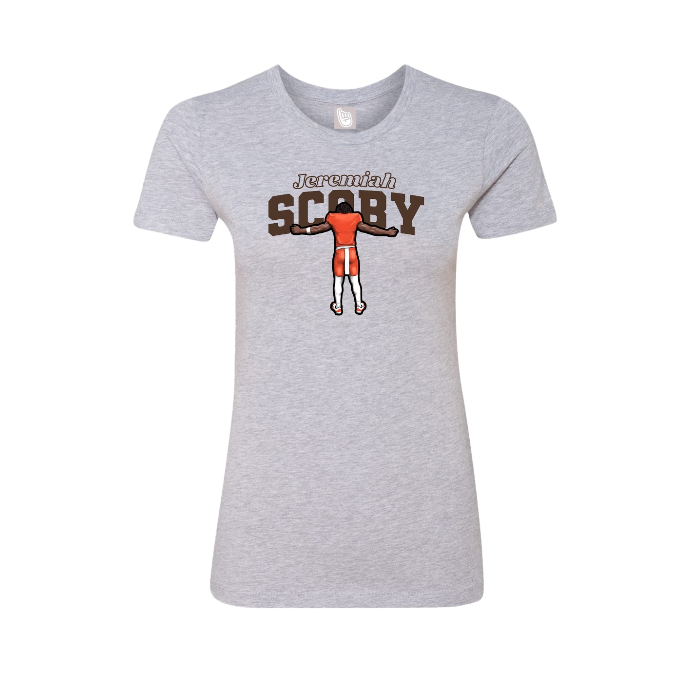 Fitted Women's Tee — Name Arch in Grey