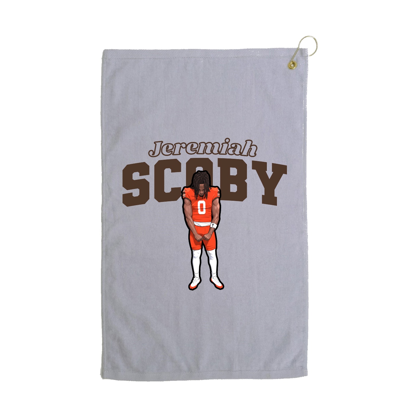 Golf Towel — Name Arch in Grey
