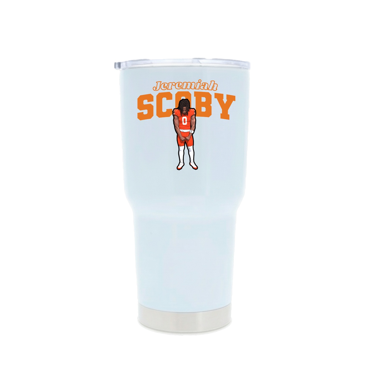 30oz Stainless Steel Tumbler — Name Arch in White