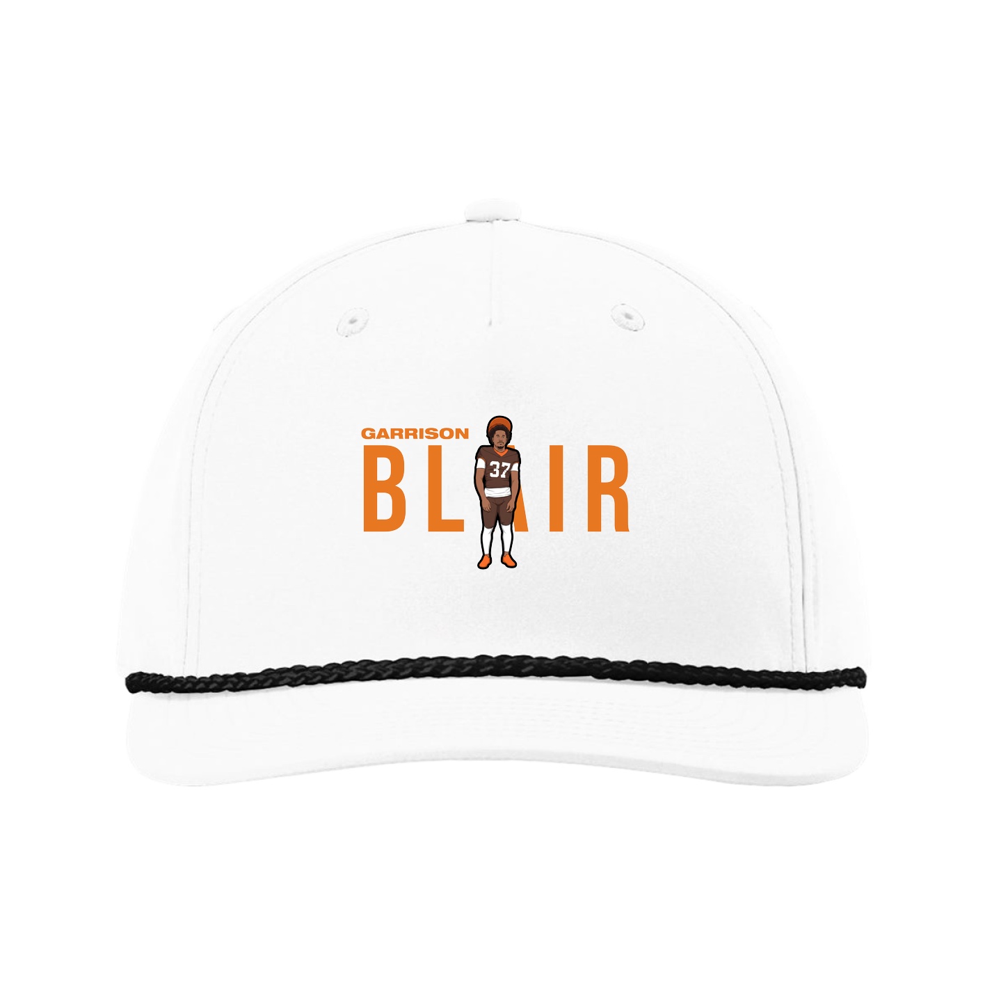 Five-Panel Classic Rope Cap — Player Name in White