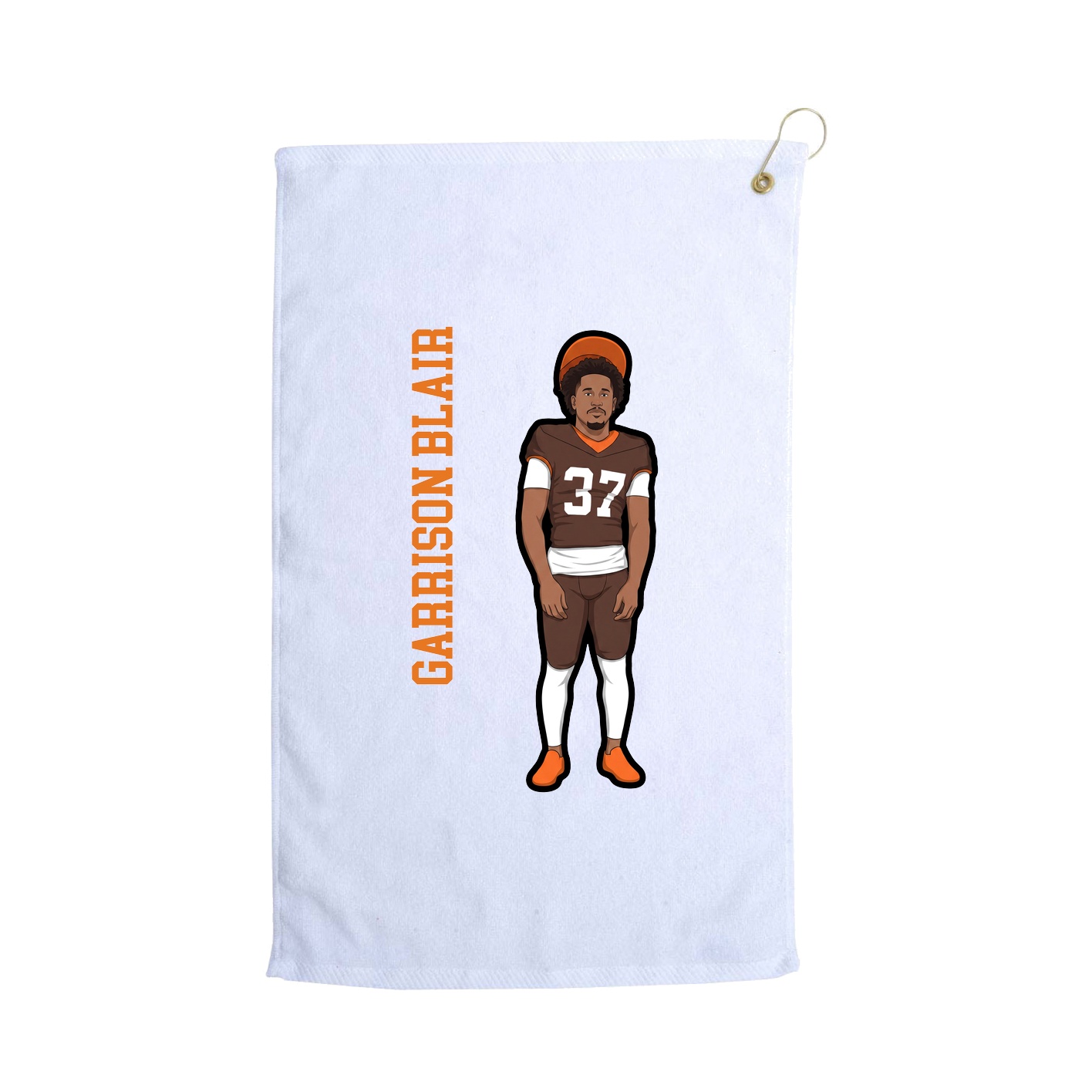 Golf Towel — Name Vertical in White