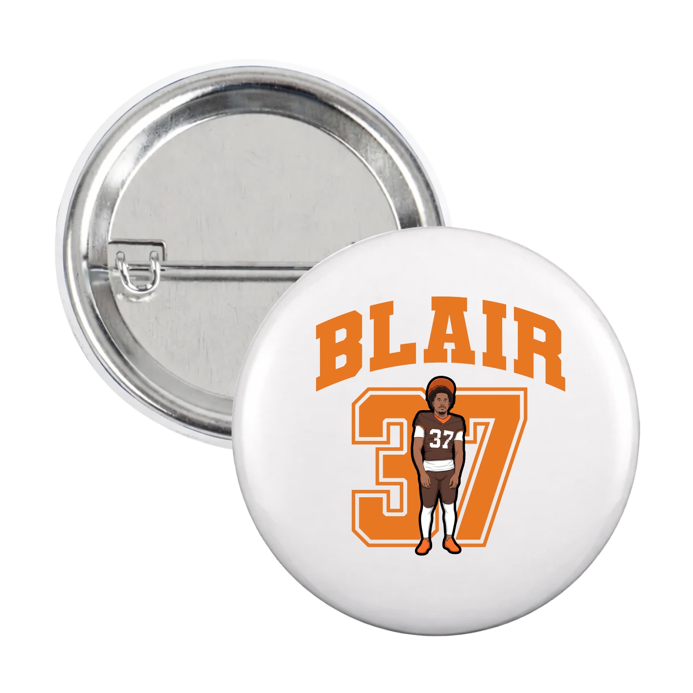 Game Day Button — Number in White