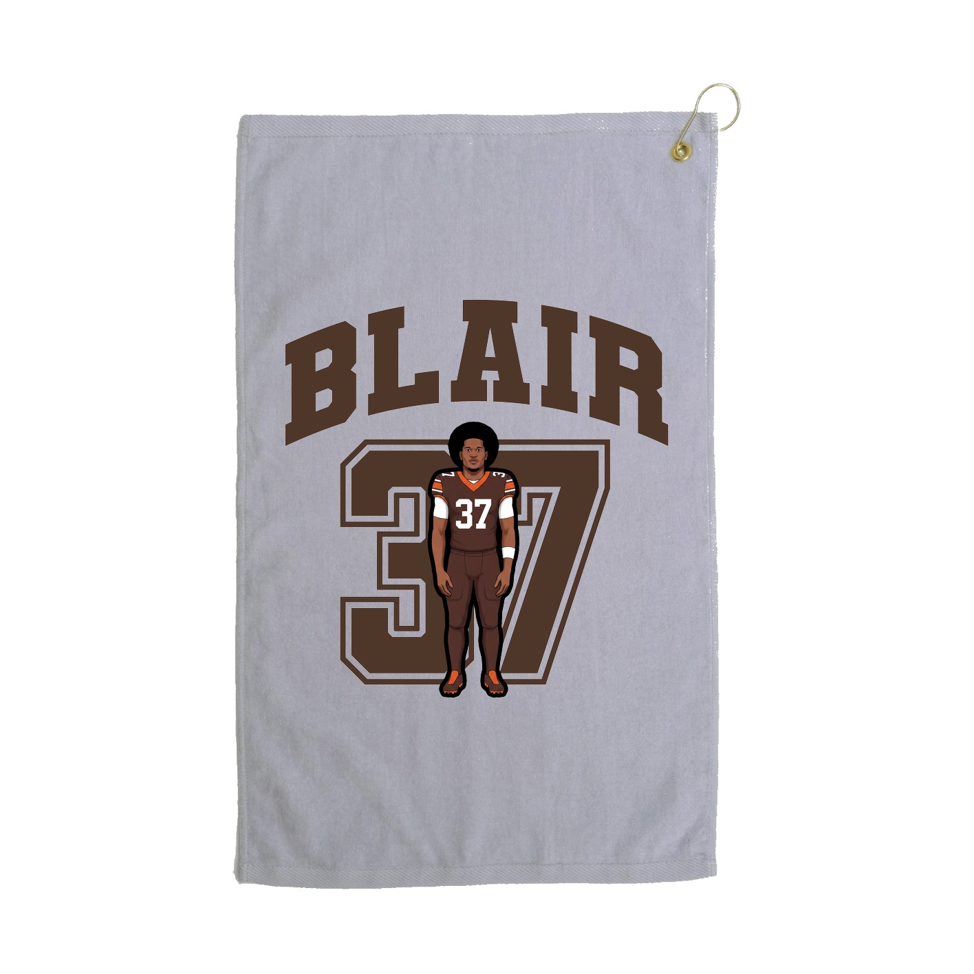 Golf Towel — Number in Grey