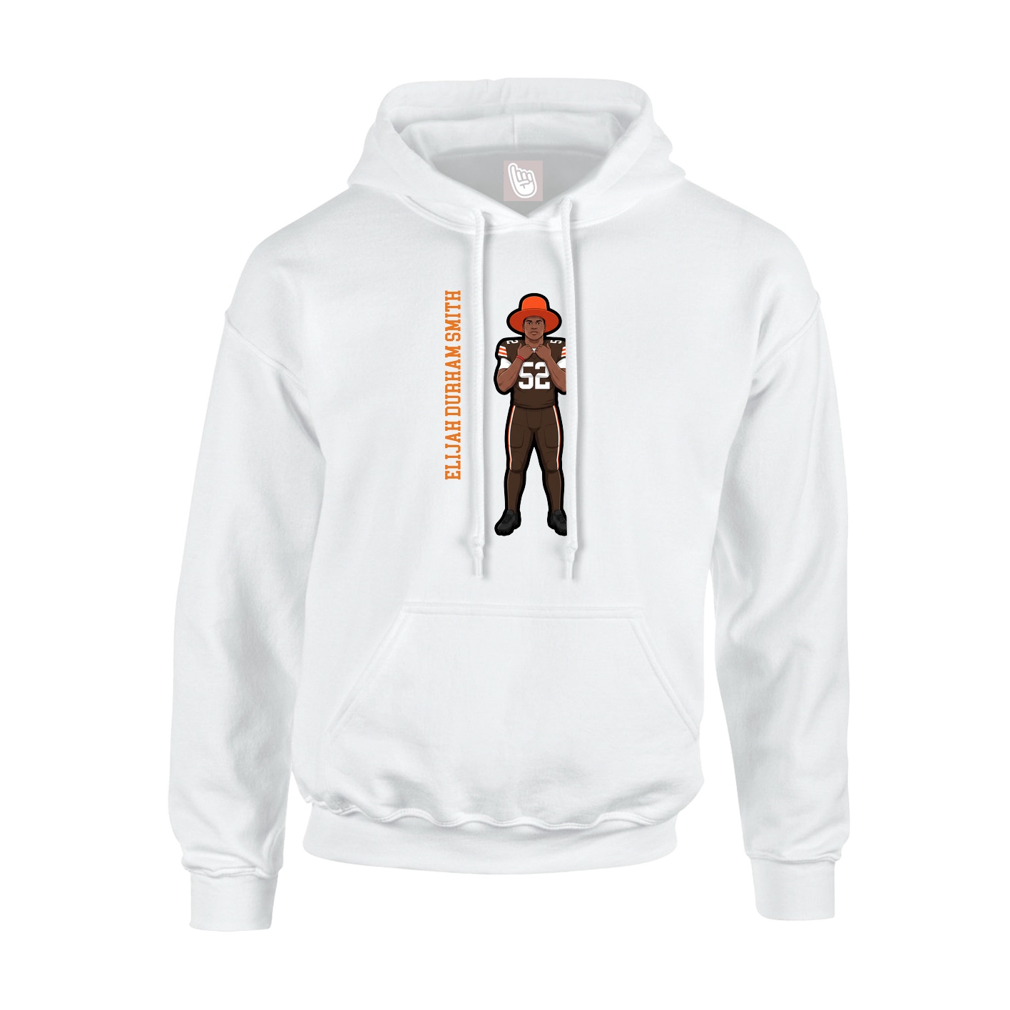 Youth Hoodie — Name Vertical in White