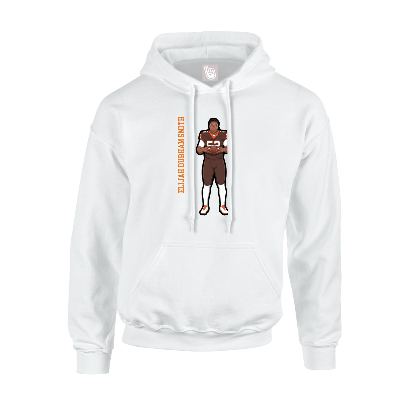 Hoodie — Name Vertical in White