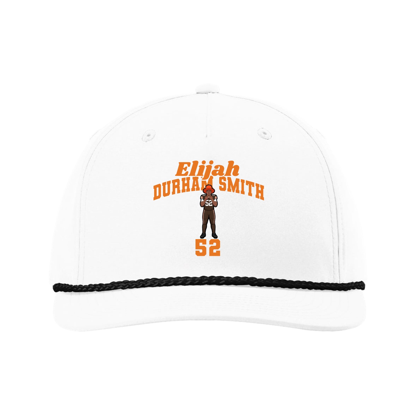 Five-Panel Classic Rope Cap — Signature Arch in White