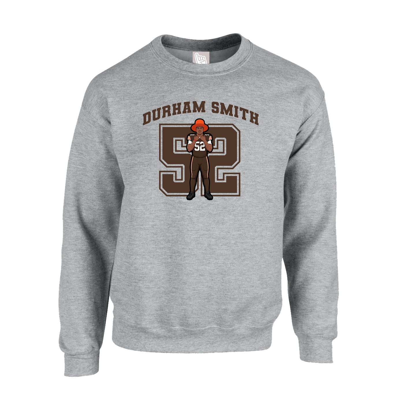 Fleece Crew — Number in Grey