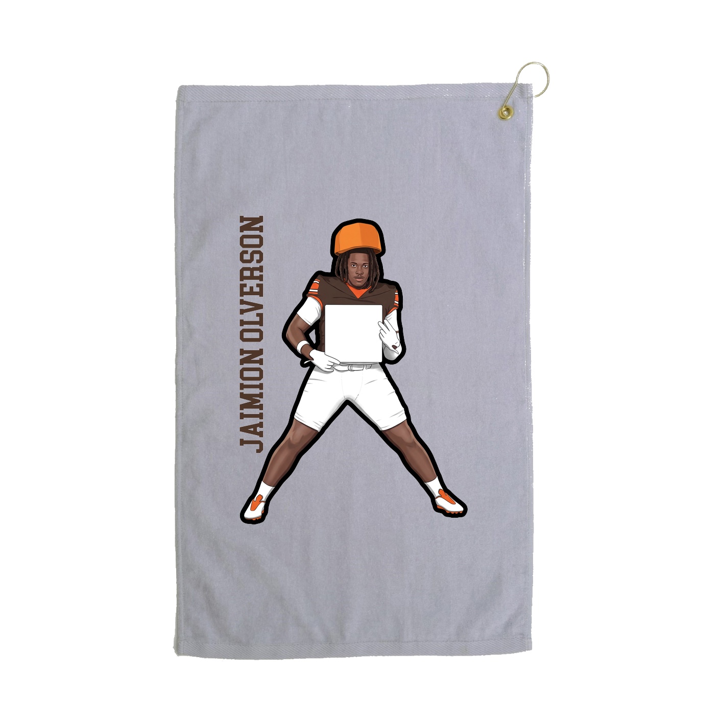 Golf Towel — Name Vertical in Grey