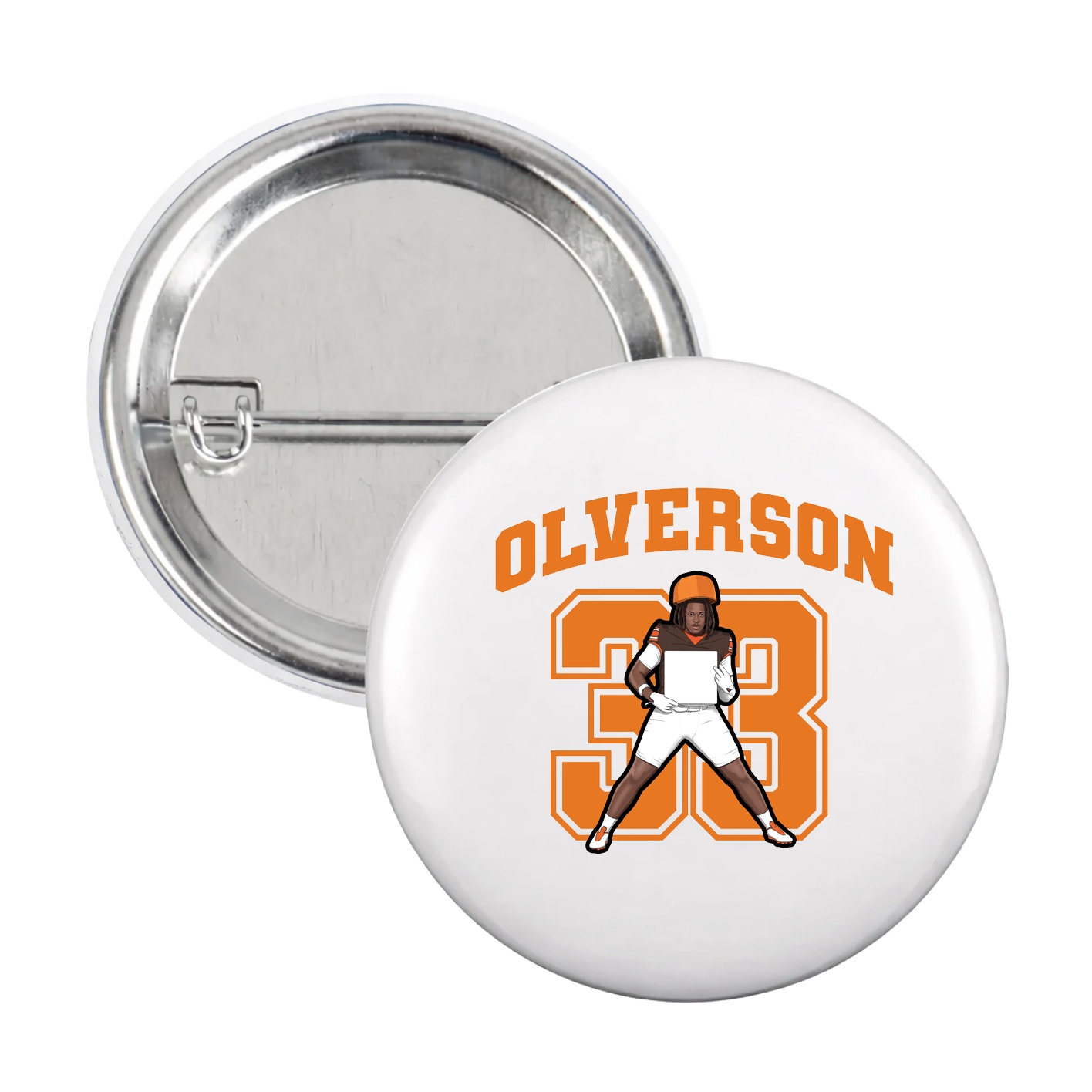 Game Day Button — Number in White