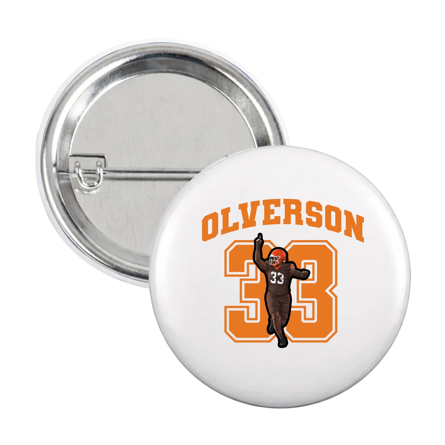 Game Day Button — Number in White